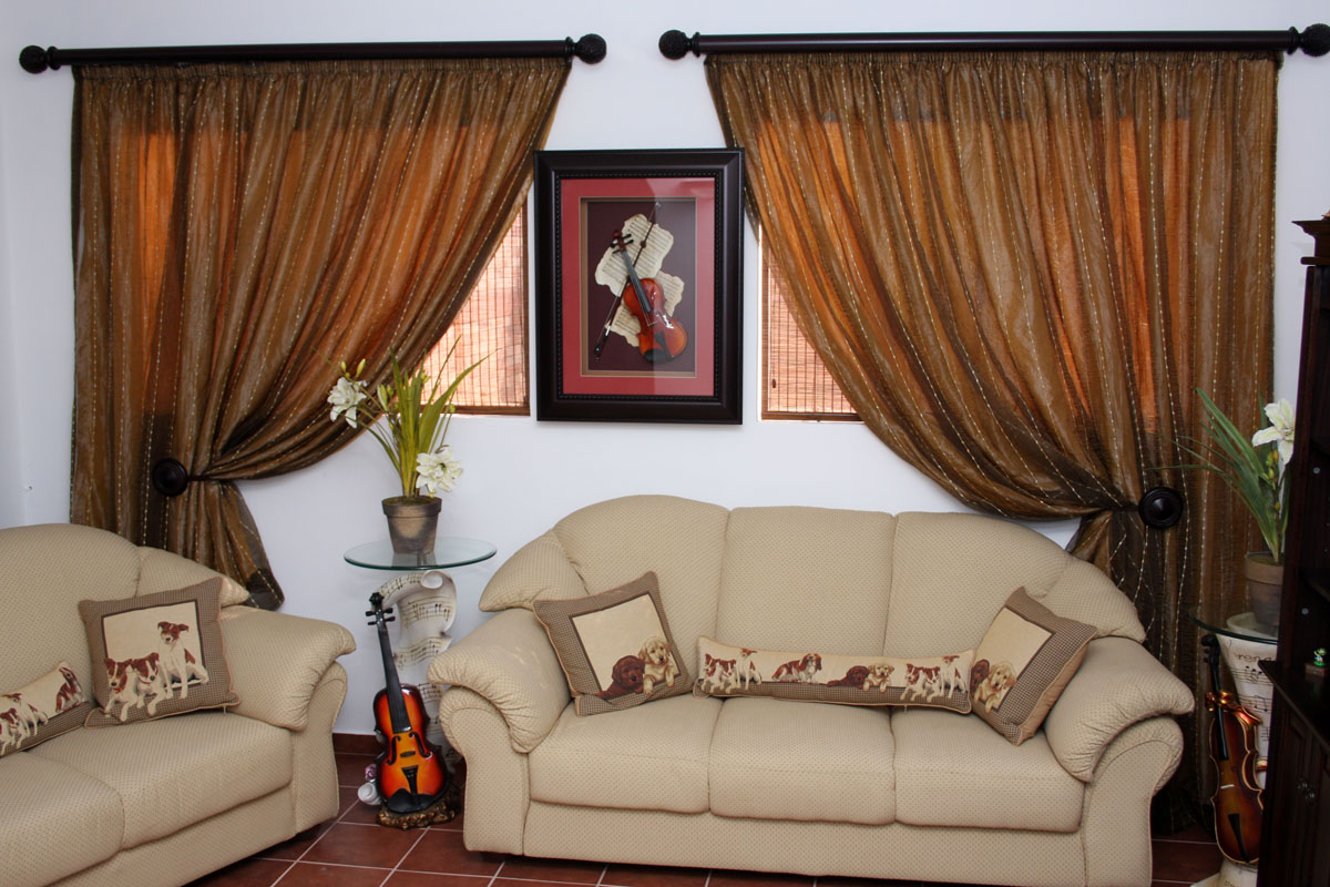 Sheer Curtains with ½ Round Pelmet Pole