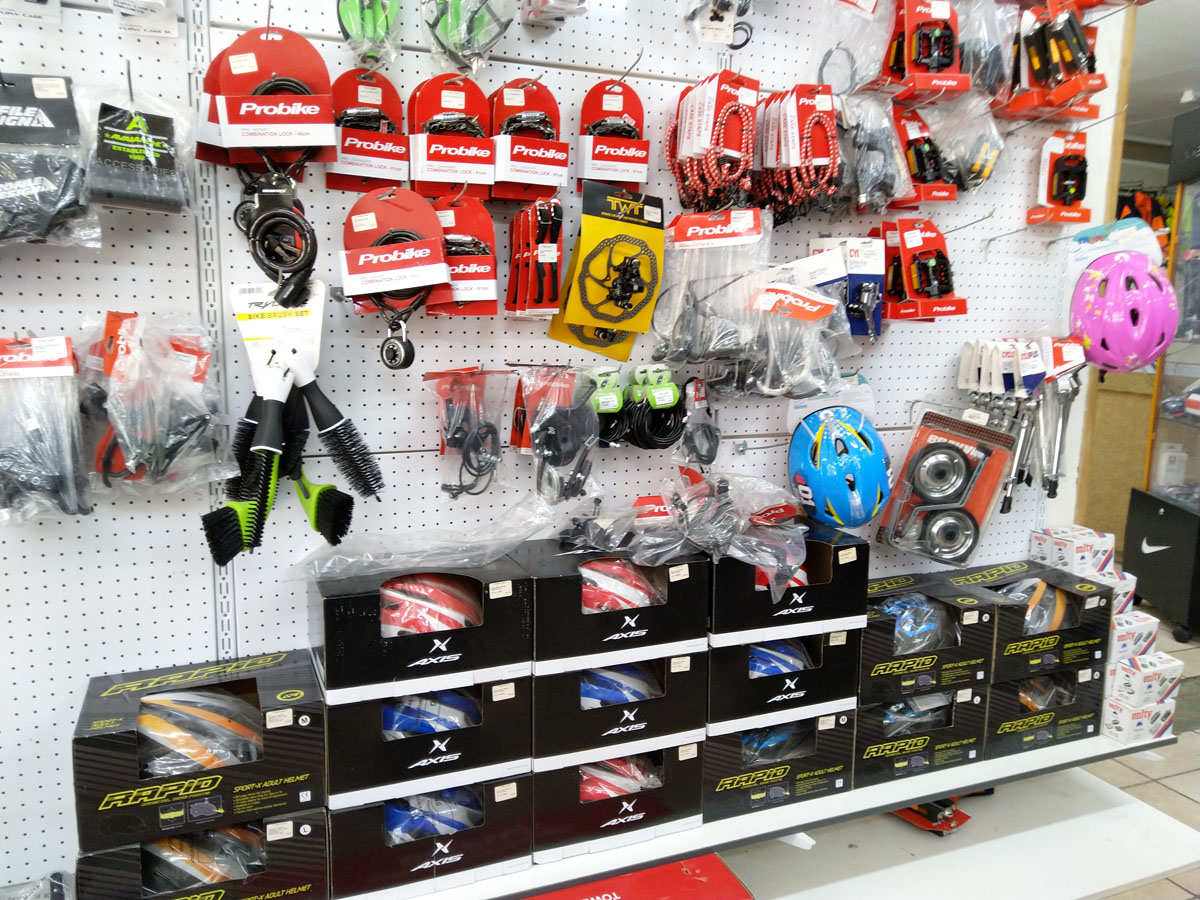 Helmets, Locks, Pedals etc.