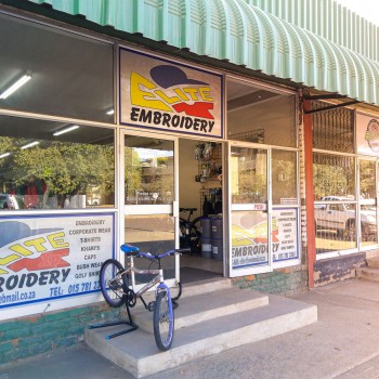 ELITE OUTFITTERS & SPORTS (EMBROIDERY)
5 Kiaat Street
Phalaborwa